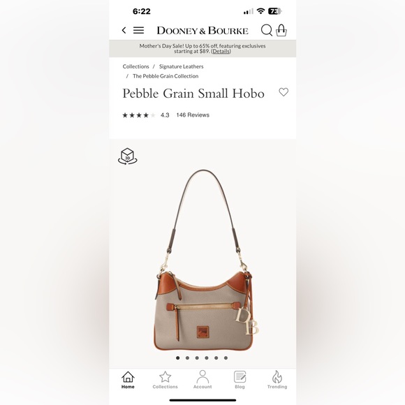 Dooney & Bourke Pebble Grain Small Hobo Taupe. EUC - Picture 10 of 11